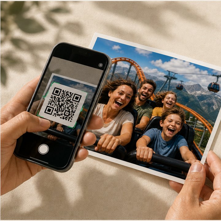 Telefon skanujący kod QR ze zdjęcia